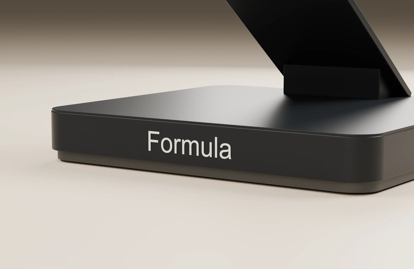 The Formula wordmark on the front of the aluminium base